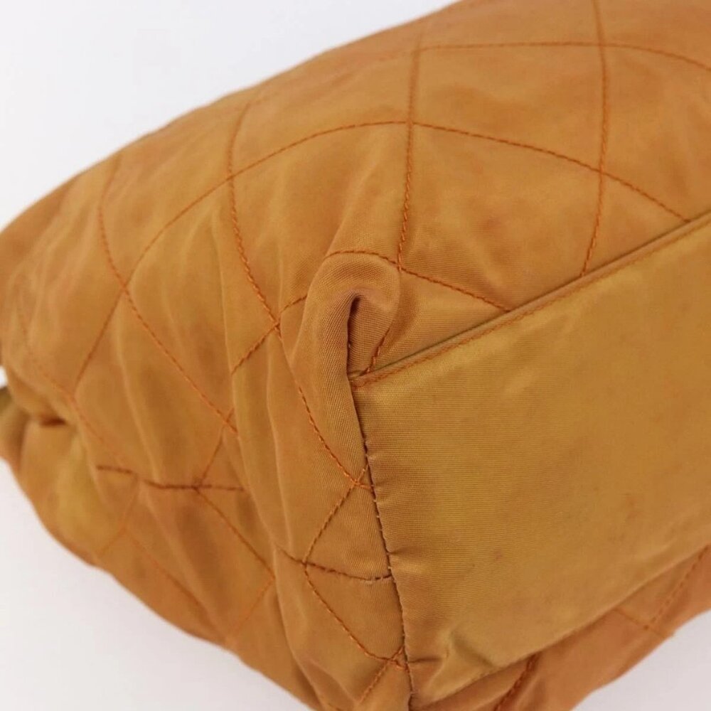 PRADA Chain Shoulder Bag Nylon Orange Gold - Picture 4 of 16
